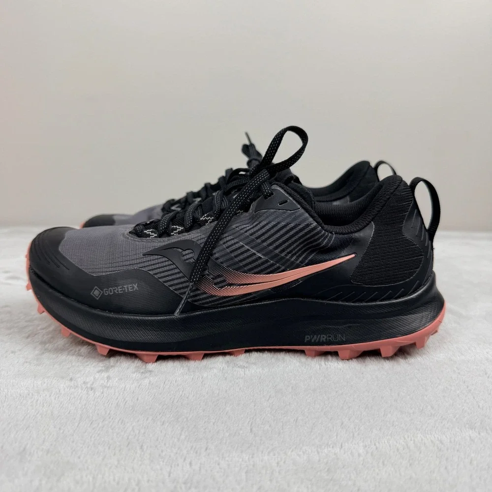 Saucony Peregrine 12 GTX Trail Running Shoes Women's‎ 8.5 Black Pink Gore-Tex